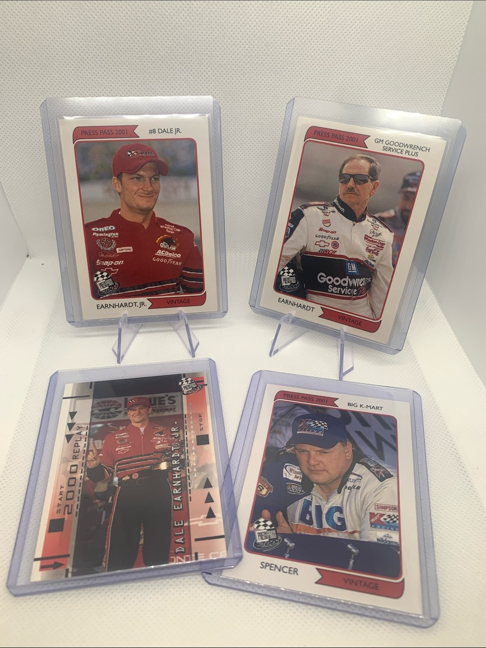 Vintage NASCAR Dale Earnhardt Terry Spencer Dale Earnhardt Jr Press Pass in Case